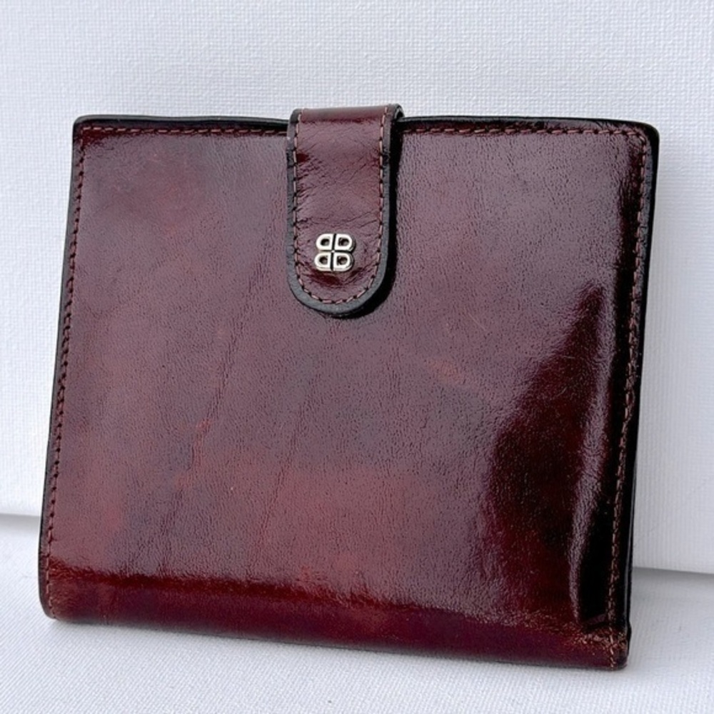 Bosca Bi-fold Wallet/ Red Hand stained hide